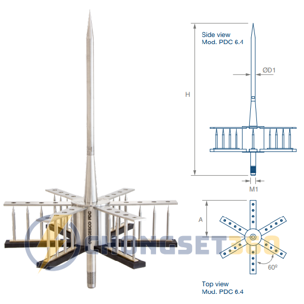 PDC 6.4 Kim thu sét tia tiên đạo sớm Ingesco